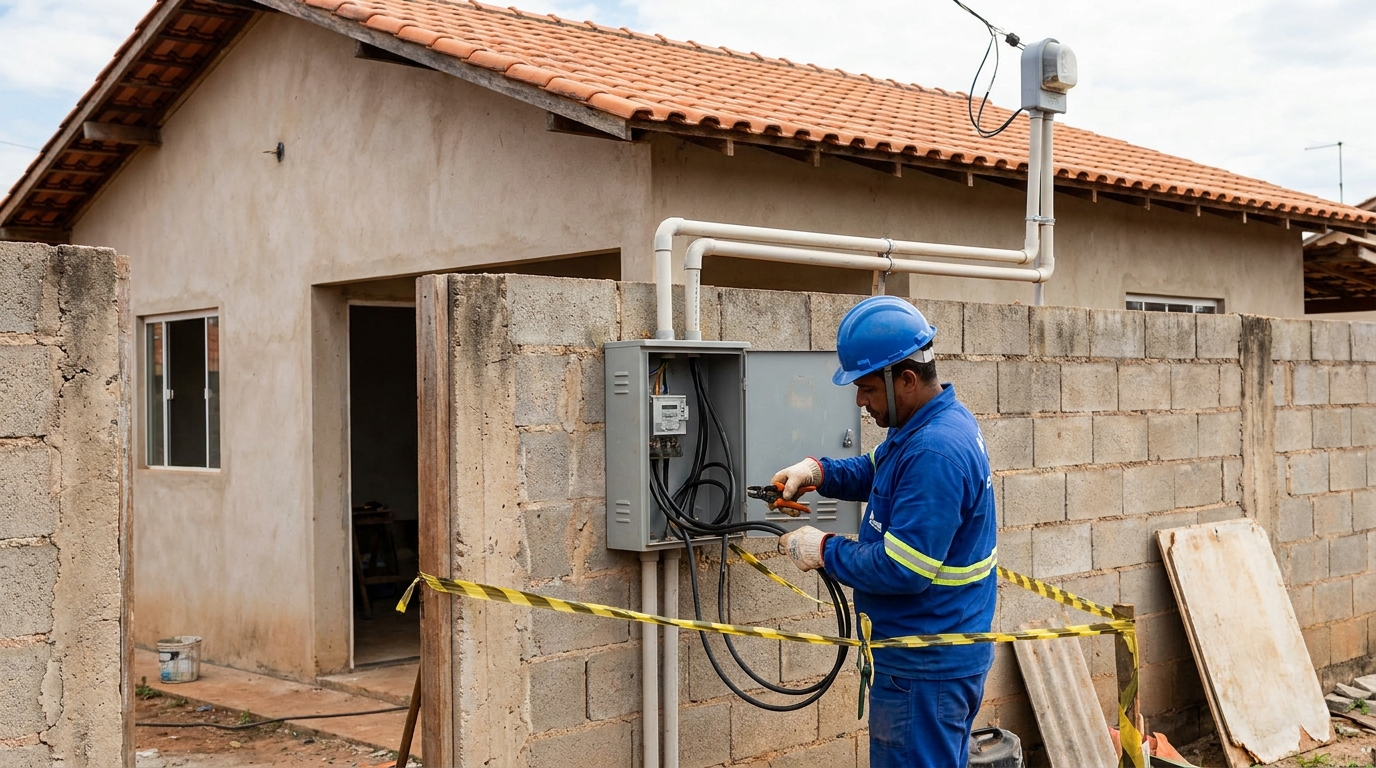 Eletricista instalando padrao de energia em Volta Redonda‑RJ