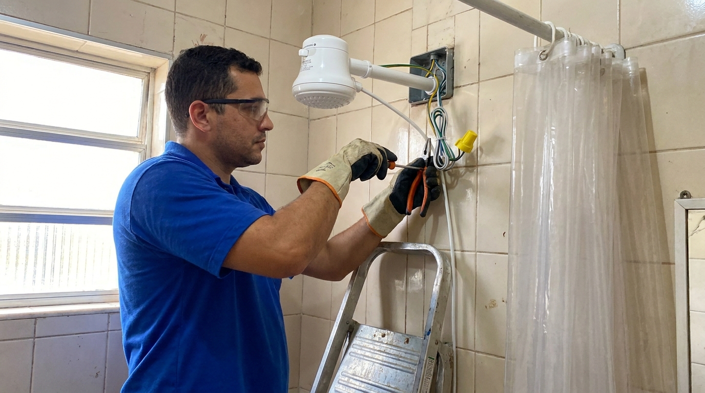 Instalacao de chuveiro eletrico residencial em Volta Redonda‑RJ