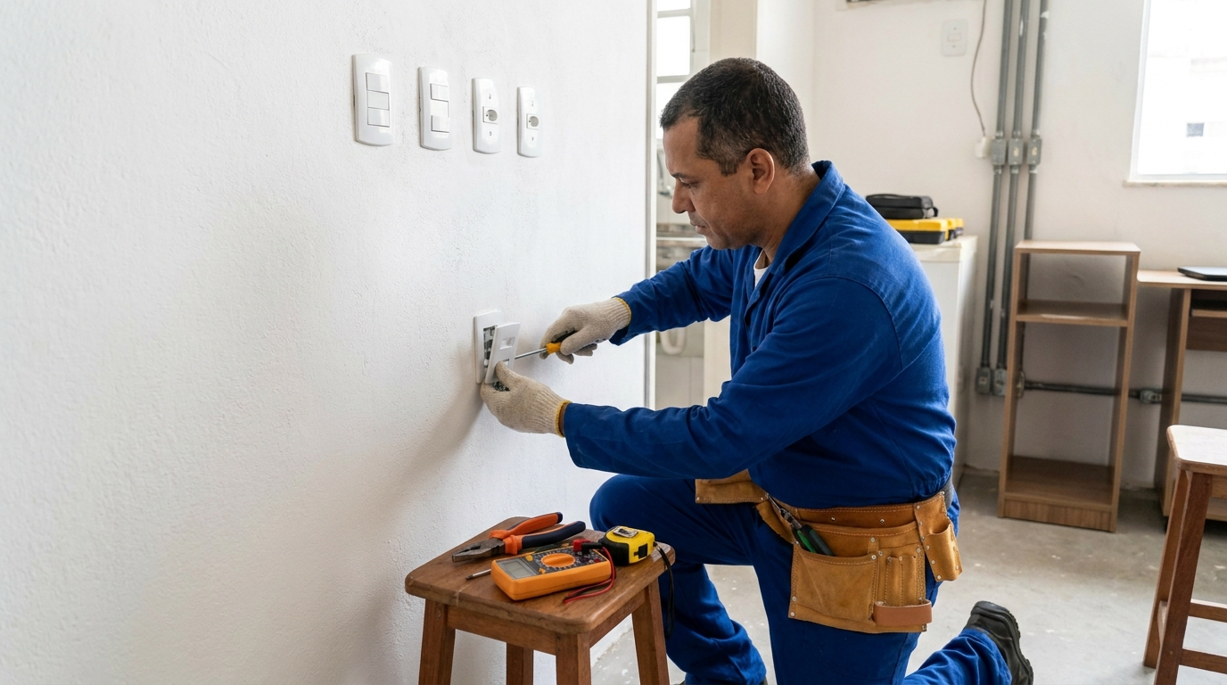 Instalacao de tomada e interruptor profissional em Volta Redonda‑RJ