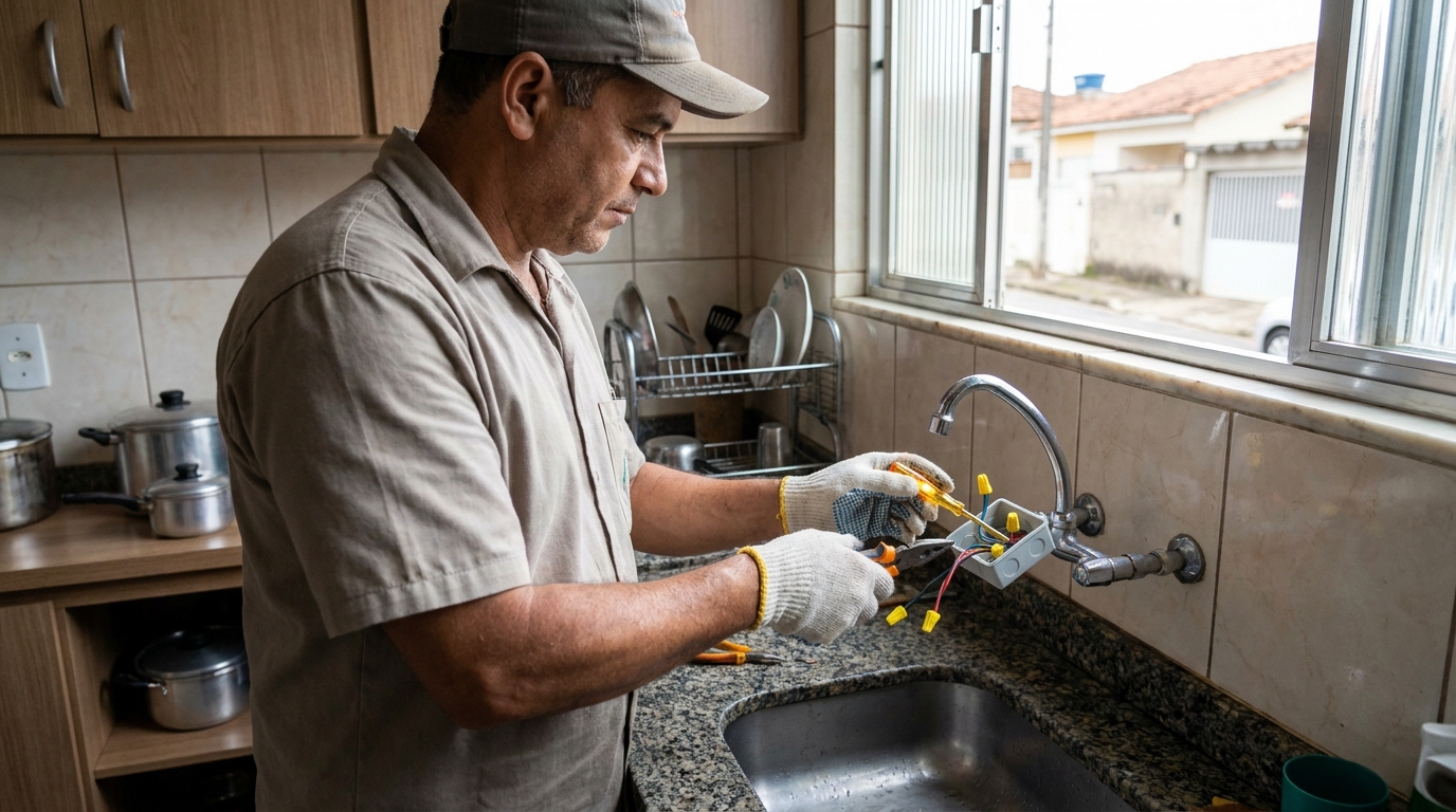 Instalacao de torneira eletrica profissional em Volta Redonda‑RJ