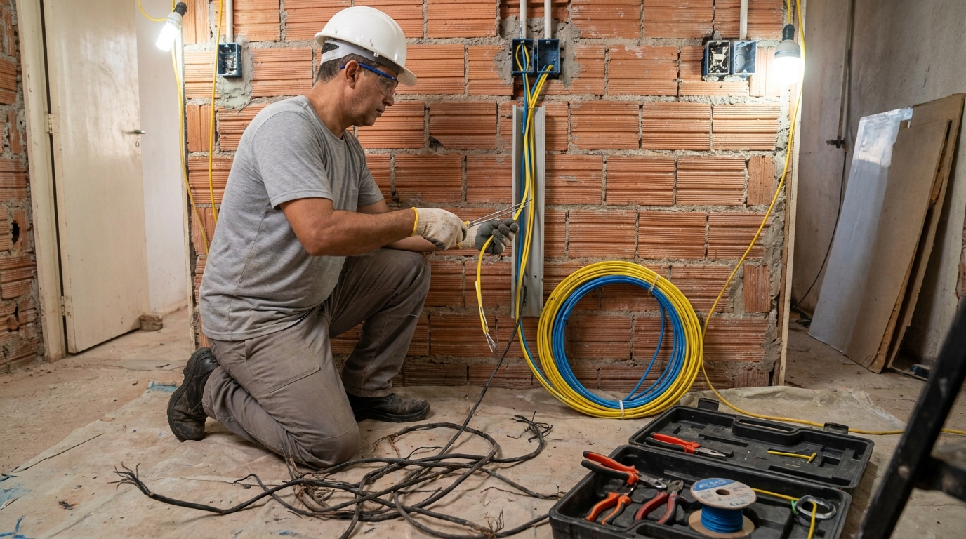 Troca de fiacao eletrica residencial em Volta Redonda‑RJ